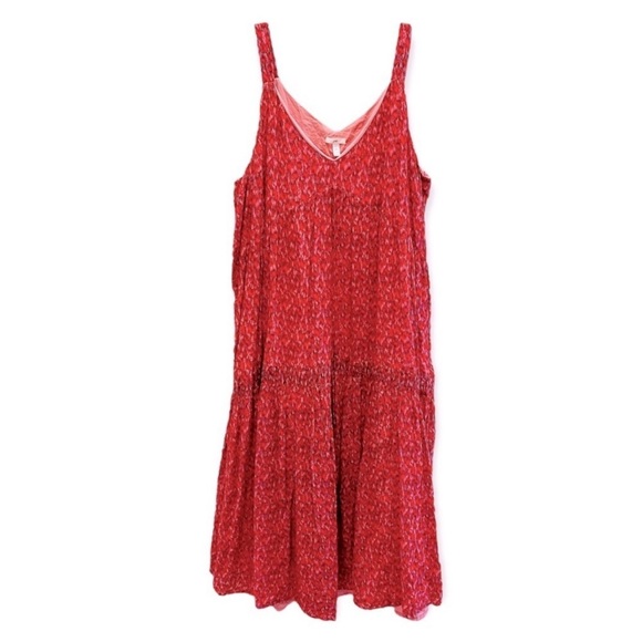 Joie red print dress large - Picture 1 of 2